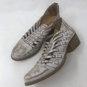 Diba True White Wash Ankle Booties Size 8